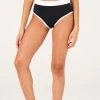 Onzie High Rise Bikini Bottom - Black White Rib 1 Onzie High Rise Bikini Bottom - Black White Rib