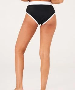 Onzie High Rise Bikini Bottom - Black White Rib 11 Onzie High Rise Bikini Bottom - Black White Rib