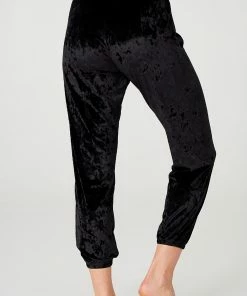 Onzie Velvet Sweatpant - Black Crushed Velvet
