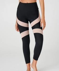 Onzie Cadence Legging - Black Rib Taupe Rib