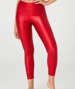Onzie High Rise Liquid Legging - Red Liquid Bottoms