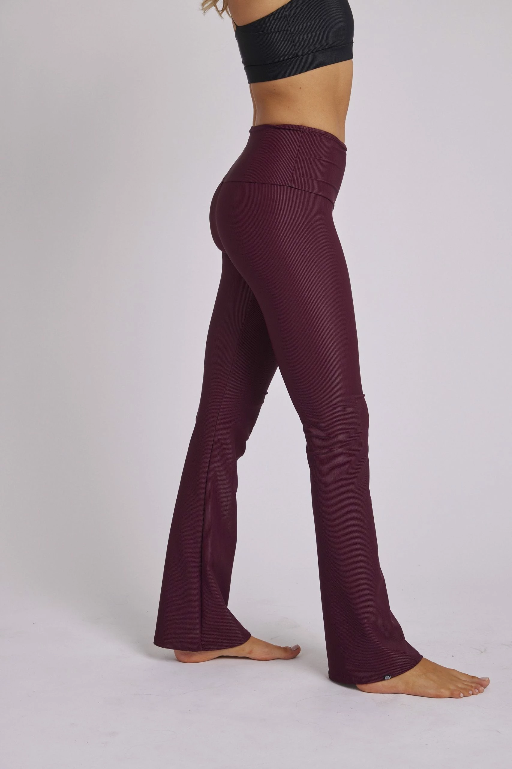 Onzie Rib Studio Flare Leg Pant - Fig Rib 7 Onzie Rib Studio Flare Leg Pant - Fig Rib