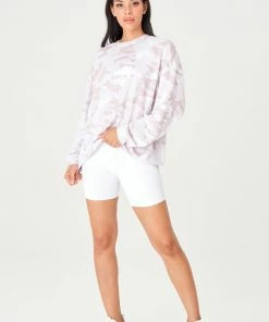 Onzie Rib Mini Biker Short - White Rib Bottoms