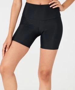 Onzie Bottoms Rib Mini Biker Short - Black Rib