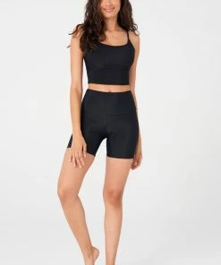 Onzie Bottoms Rib Mini Biker Short - Black Rib