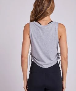 ONZIE Side Tie Tank - Heather Gray Core Rib