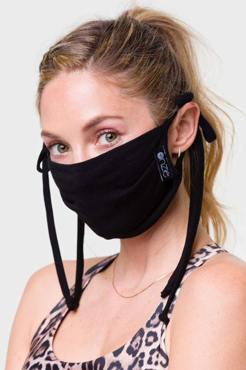 Onzie Mindful Masks Cotton Flow - Emerald Tie Dye/Black 5 Onzie Mindful Masks Cotton Flow - Emerald Tie Dye/Black