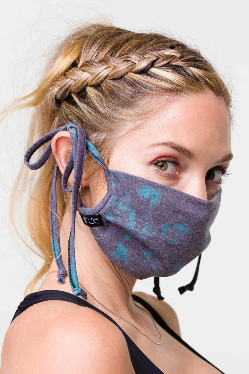 Onzie Mindful Masks Cotton Flow - Emerald Tie Dye/Black 3 Onzie Mindful Masks Cotton Flow - Emerald Tie Dye/Black