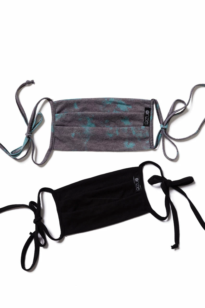 Onzie Mindful Masks Cotton Flow - Emerald Tie Dye/Black 4 Onzie Mindful Masks Cotton Flow - Emerald Tie Dye/Black