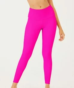 ONZIE High Rise Rib Legging - Ibis Rose Rib