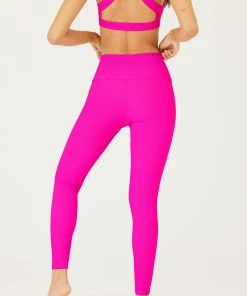 ONZIE High Rise Rib Legging - Ibis Rose Rib