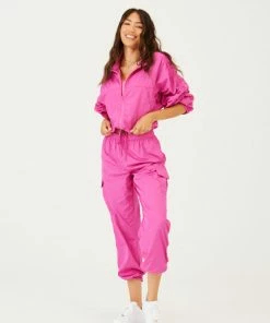 ONZIE Bottoms Parachute Cargo Pant - Rasberry Rose