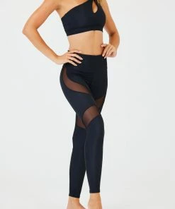 ONZIE Cadence Legging - Black Rib Black Mesh Bottoms 14 ONZIE Cadence Legging - Black Rib Black Mesh Bottoms