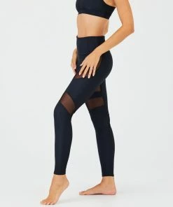 ONZIE Cadence Legging - Black Rib Black Mesh Bottoms 16 ONZIE Cadence Legging - Black Rib Black Mesh Bottoms