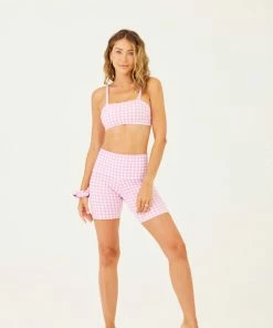 ONZIE High Rise Mini Biker Short - Rosette Gingham Bottoms 11 ONZIE High Rise Mini Biker Short - Rosette Gingham Bottoms