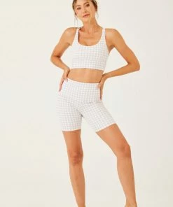 ONZIE Sacred Bra - Dusty Dune Gingham Tops 18 ONZIE Sacred Bra - Dusty Dune Gingham Tops