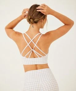 ONZIE Sacred Bra - Dusty Dune Gingham Tops 16 ONZIE Sacred Bra - Dusty Dune Gingham Tops