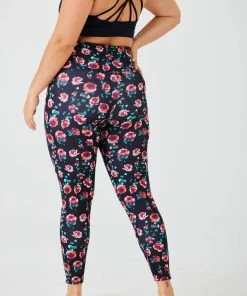 Onzie High Rise Legging - Midnight Roses Bottoms 16 Onzie High Rise Legging - Midnight Roses Bottoms