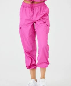 ONZIE Bottoms Parachute Cargo Pant - Rasberry Rose