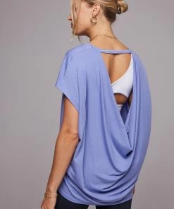 ONZIE Tops Drop Back Top - Periwinkle
