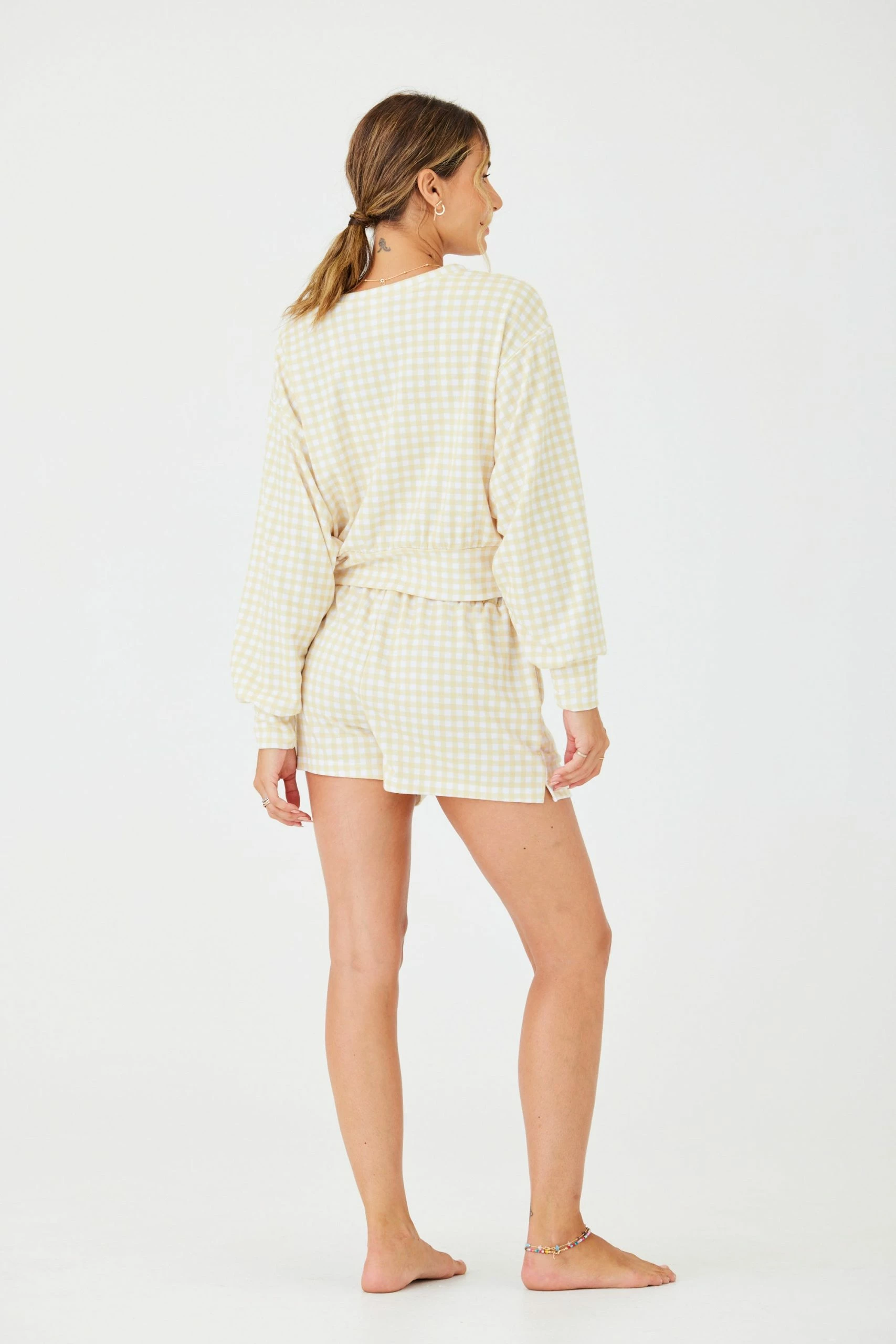 ONZIE Bella Sweatshirt - Limoncello Gingham 6 ONZIE Bella Sweatshirt - Limoncello Gingham