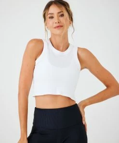 ONZIE Tops Sculpt Tank - White Core Rib