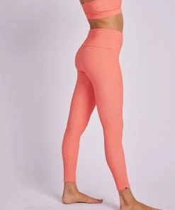 ONZIE High Rise Rib Legging - Peach Punch Rib