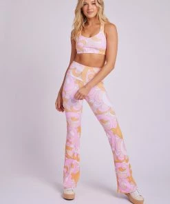 ONZIE Rib Studio Flare Leg Pant - Summer Groove Women's New