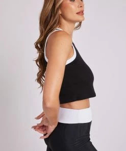 ONZIE Women's New Color Block Sculpt Tank - Black Core Rib