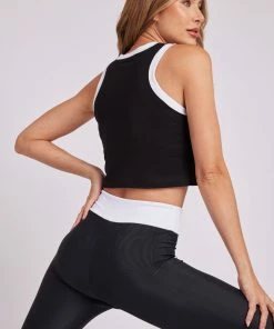 ONZIE Women's New Color Block Sculpt Tank - Black Core Rib