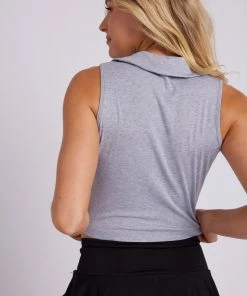 ONZIE Polo Tank - Heather Gray Core Rib