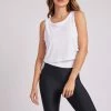 ONZIE Side Tie Tank - White Core Rib Tops 1 ONZIE Side Tie Tank - White Core Rib Tops