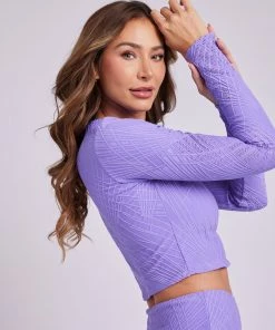 ONZIE Tops Selenite Long Sleeve Crop - Violet Selenite