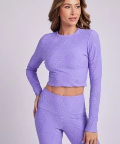 ONZIE Tops Selenite Long Sleeve Crop - Violet Selenite 9 ONZIE Tops Selenite Long Sleeve Crop - Violet Selenite