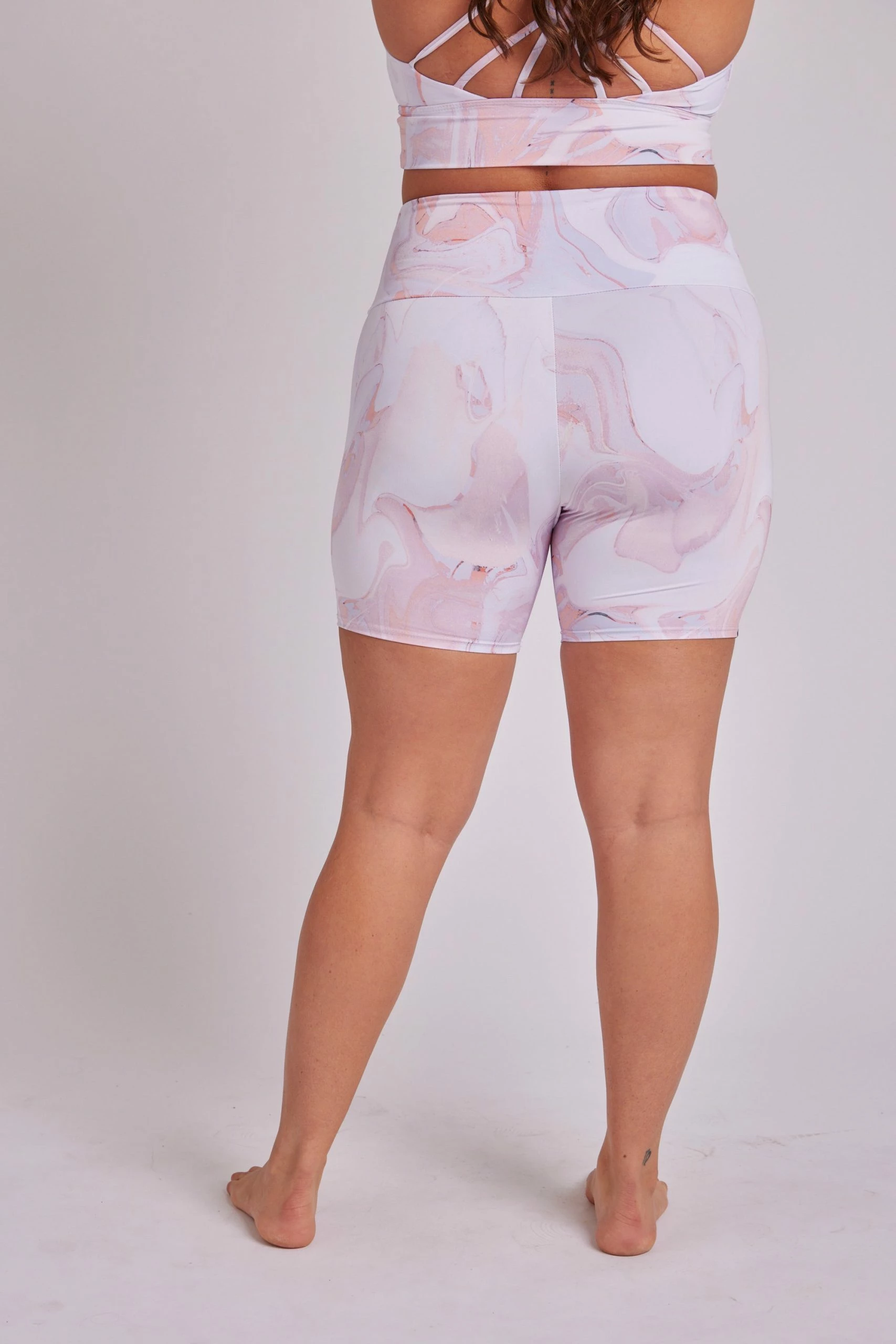 ONZIE Women's New High Rise Mini Biker Short - Sunset Marble 5 ONZIE Women's New High Rise Mini Biker Short - Sunset Marble