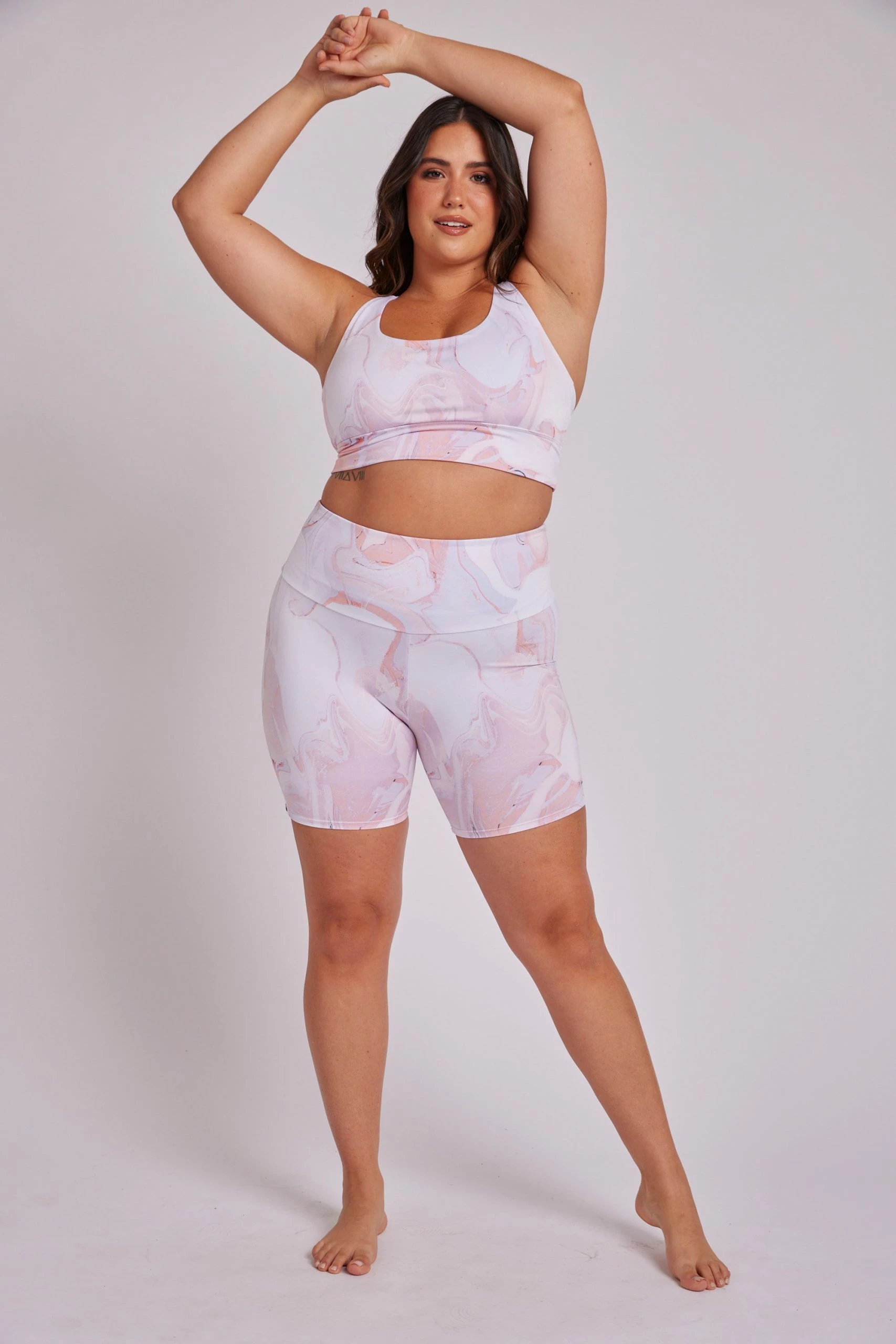 ONZIE Women's New High Rise Mini Biker Short - Sunset Marble 8 ONZIE Women's New High Rise Mini Biker Short - Sunset Marble