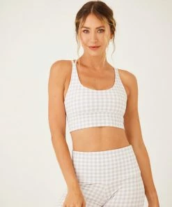 ONZIE Sacred Bra - Dusty Dune Gingham Tops
