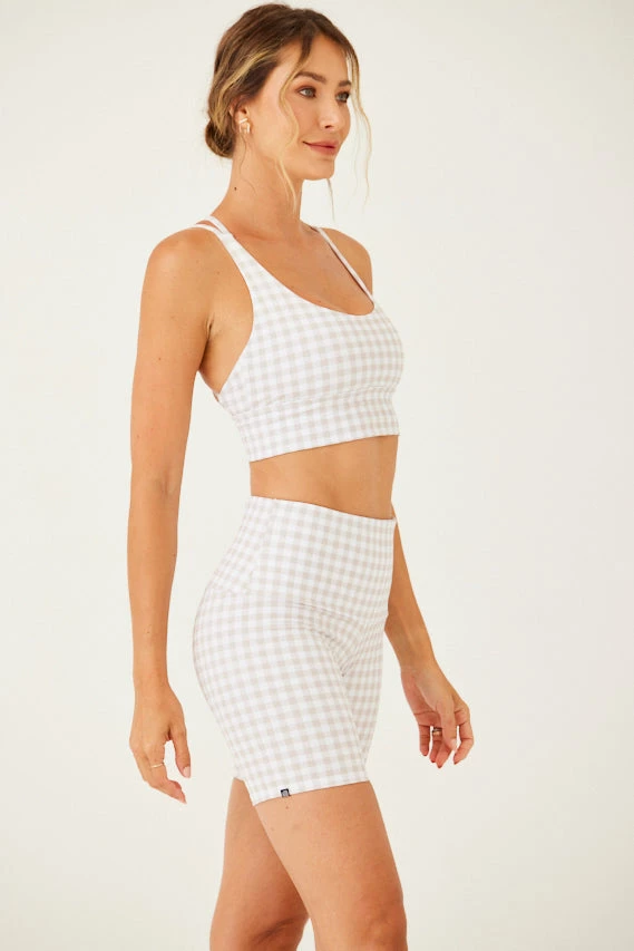ONZIE Sacred Bra - Dusty Dune Gingham Tops 5 ONZIE Sacred Bra - Dusty Dune Gingham Tops