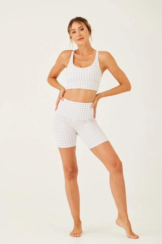 ONZIE Sacred Bra - Dusty Dune Gingham Tops 6 ONZIE Sacred Bra - Dusty Dune Gingham Tops