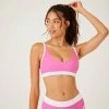 ONZIE Women's New Color Block Bra - Ibis Rose White Rib 1 ONZIE Women's New Color Block Bra - Ibis Rose White Rib