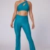 ONZIE Rib Studio Flare Leg Pant - Aquamarine Women's New