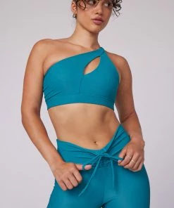 ONZIE Lace Up Short - Aquamarine Rib