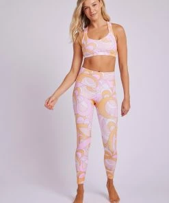 ONZIE High Rise Rib Legging - Summer Groove Women's New