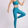 ONZIE High Rise Rib Legging - Aquamarine Rib Women's New 1 ONZIE High Rise Rib Legging - Aquamarine Rib Women's New
