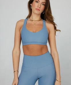 ONZIE Half Moon Bra - Periwinkle Rib