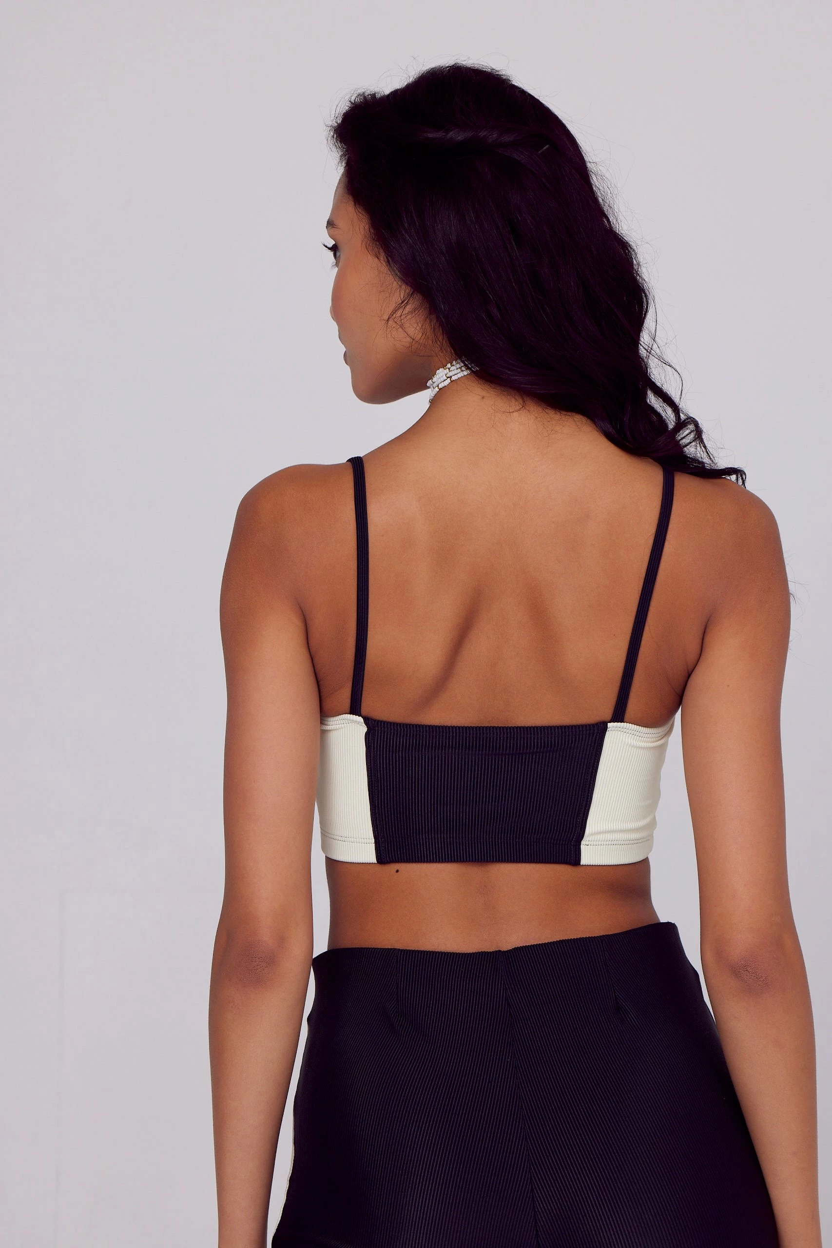 ONZIE Bustier Bra + Mini Bell Set - Black Rib Ivory Rib 10 ONZIE Bustier Bra + Mini Bell Set - Black Rib Ivory Rib