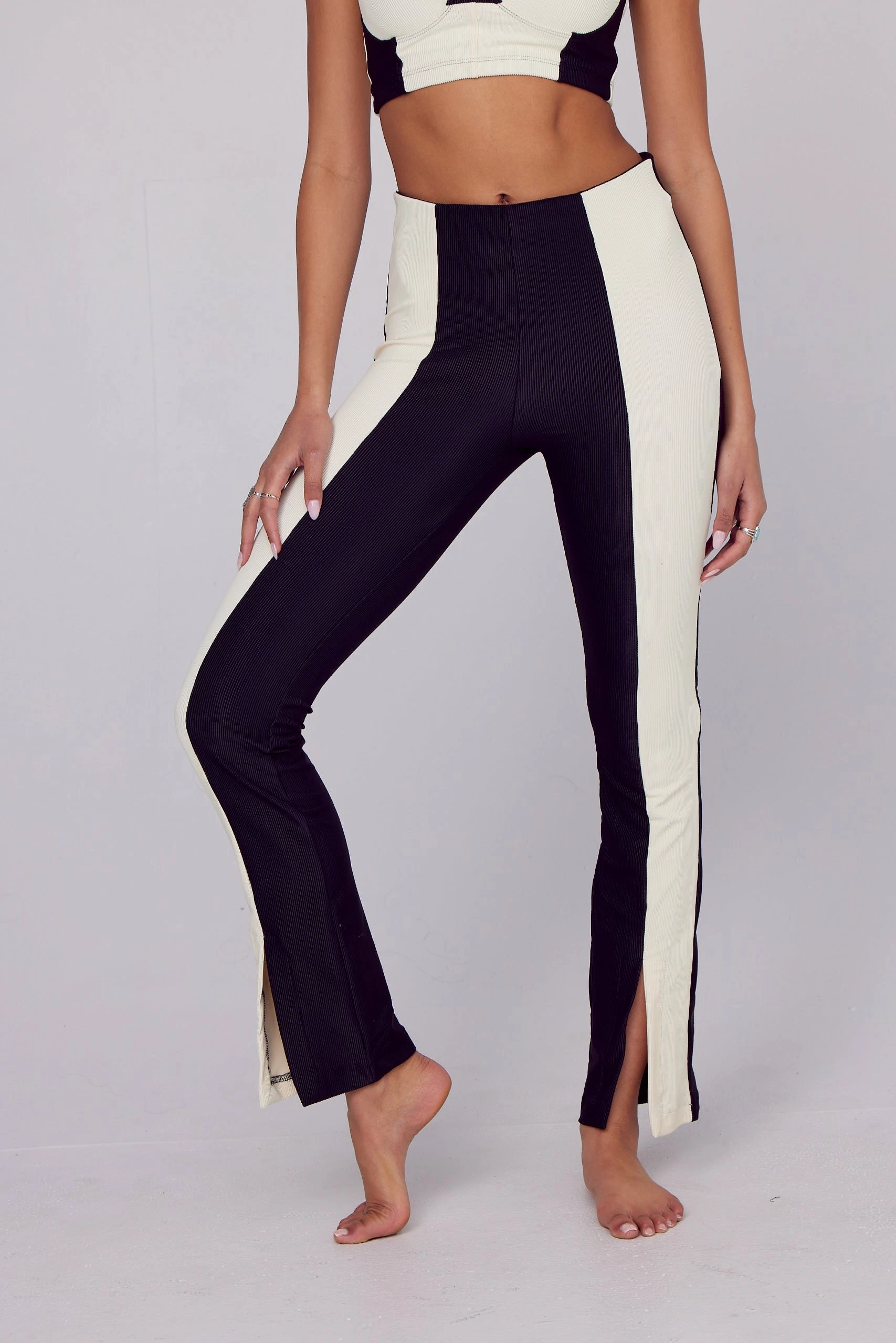 ONZIE Bustier Bra + Mini Bell Set - Black Rib Ivory Rib 11 ONZIE Bustier Bra + Mini Bell Set - Black Rib Ivory Rib